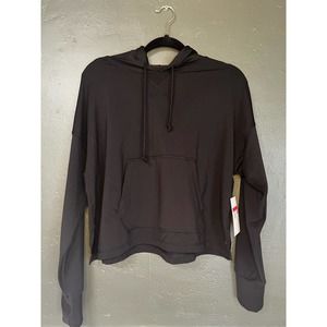 Nike Yoga Dri-FIT Cropped Hoodie Sweatshirt Black CQ8833-010 Women's Size Large